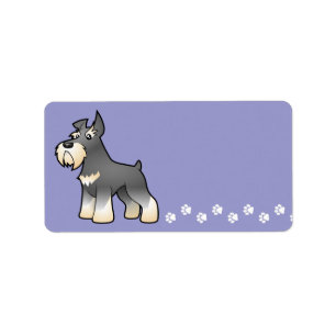 Etiqueta Schnauzer dos desenhos animados
