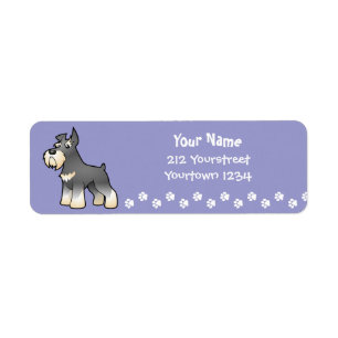 Etiqueta Schnauzer dos desenhos animados