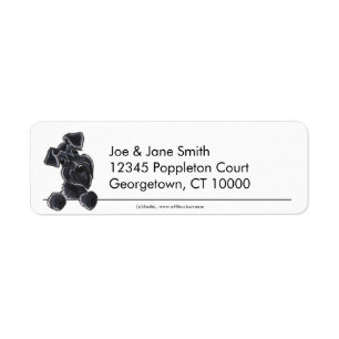 Etiqueta Schnauzer preto limpo & simples