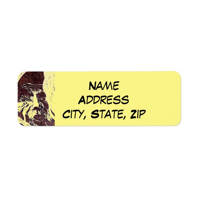 Etiqueta Sci-Fi "Paisagem lunar" o homem na lua (Frente)