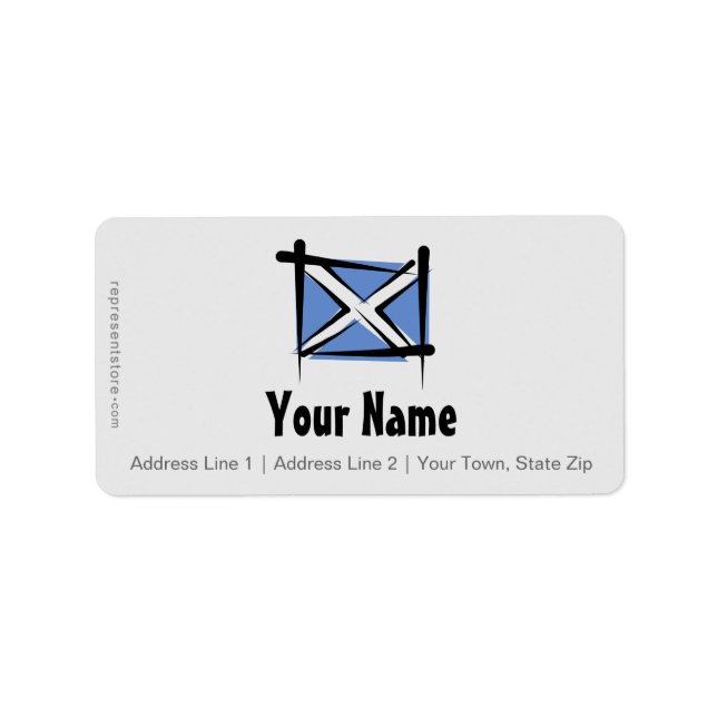 Etiqueta Scotland Brush Flag (Frente)