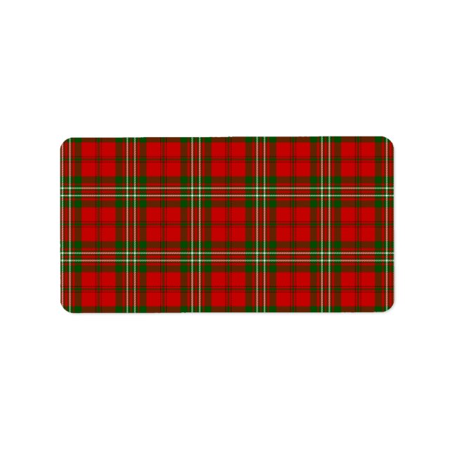 Etiqueta Scott tartan Red xadrez (Frente)