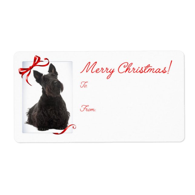 Etiqueta Scottie Christmas Gift Stickers (Frente)