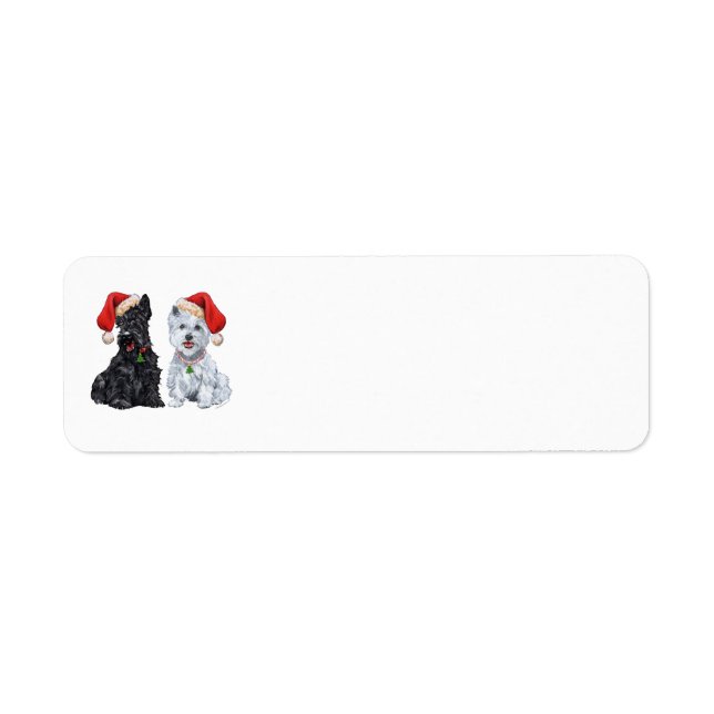 Etiqueta Scottie e Westie cantando canções de Natal (Frente)
