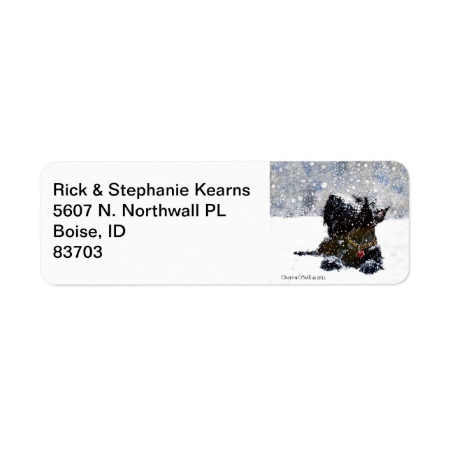 Etiqueta Scottie in Snow (Frente)