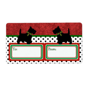 Etiqueta Scottish Terrier do Tag do presente do Natal do