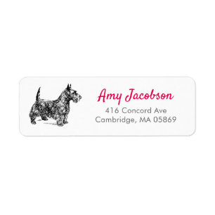 Etiqueta Scottish Terrier Dog Lover Scottie Return Address