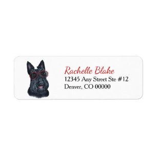 Etiqueta Scottish Terrier Sunglass Endereço para devolução