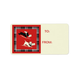 Etiqueta Scotty Dog Scottish Terrier Black and White Tag