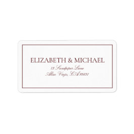 Etiqueta Script Clássico Elegante Burgundy