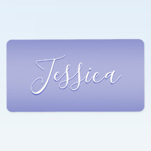 Etiqueta Script Cursivo Editável   Violeta branca e roxa