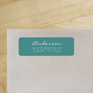 Etiqueta Script da família personalizada Teal Endereço