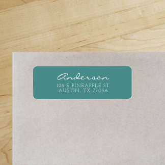 Etiqueta Script da família personalizada | Teal | Endereço