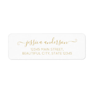 Etiqueta Script de Caligrafia Moderna Elegante Dourado