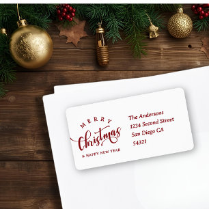 Etiqueta Script de Caligrafia Simples Feliz Natal