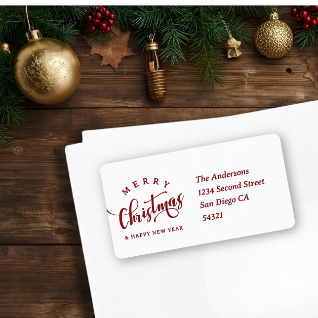 Etiqueta Script de Caligrafia Simples Feliz Natal (Criador carregado)