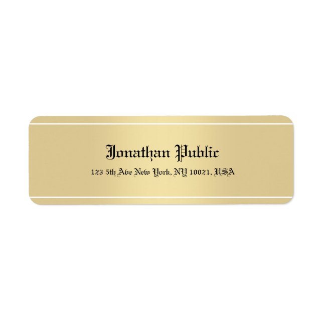 Etiqueta Script de Mão Clássico de Caligrafia de Texto Dour (Frente)