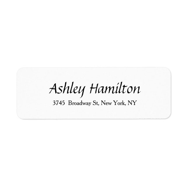 Etiqueta Script Elegante - Branco plano preto (Frente)