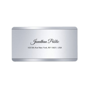 Etiqueta Script Elegante Moderno do Modelo de Silver Glamor