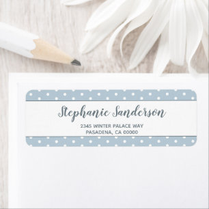 Etiqueta Script Simples do Pastel Blue bolinhas