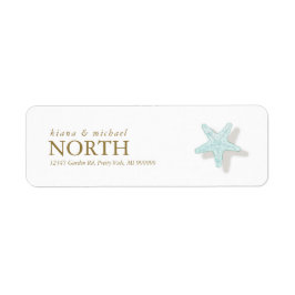 Etiqueta Sea Foam Beach Wedding Starfish ID837
