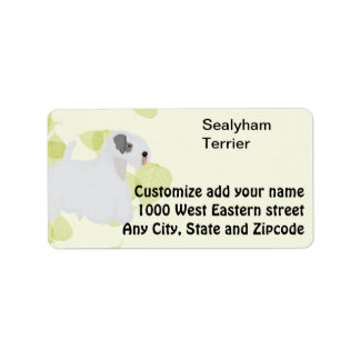 Etiqueta Sealyham Terrier ~ Designs de folhas verdes