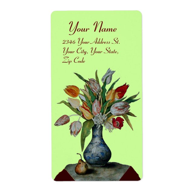 Etiqueta SEASON'S FRUITS -TULIPS green (Frente)