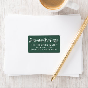 Etiqueta Seasons saúda o moderno Green Return Address