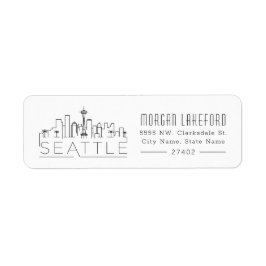 Etiqueta Seattle Stylized Skyline |