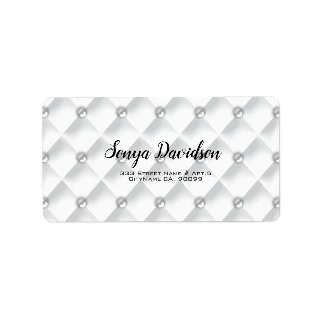 Etiqueta Seda Branca com Miçangas (Frente)