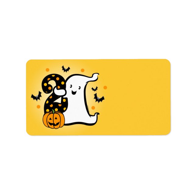 Etiqueta Segundo aniversário Fantasma (Frente)