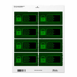 Etiqueta Segurança Cibernética de Computador & Info Serviço