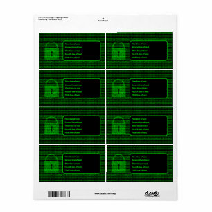Etiqueta Segurança Cibernética de Computador & Info Serviço