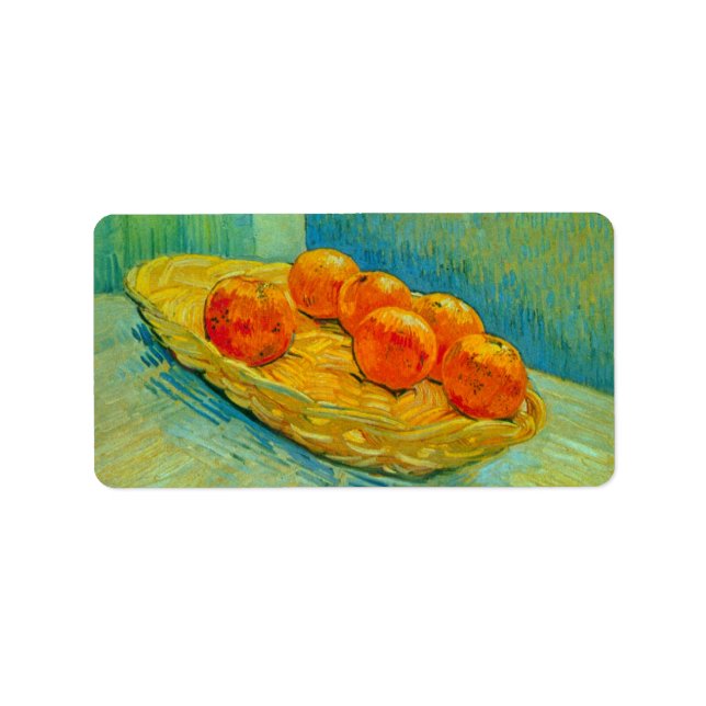 Etiqueta Seis Laranjas por Vincent van Gogh (Frente)