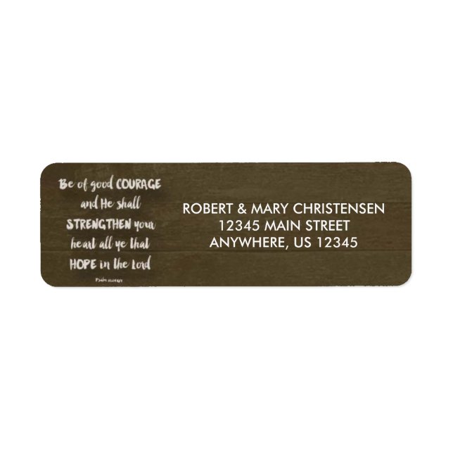 Etiqueta Seja corajoso - Salmo 31:24 (Frente)