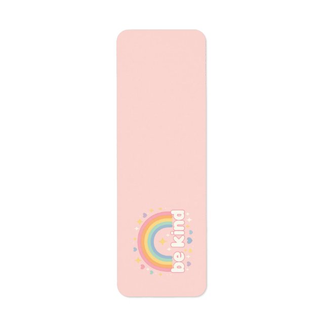 Etiqueta Seja Gentil – Positividade Arco-Íris Pastel (Frente)
