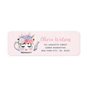 Etiqueta Senhorita Pestana Bule Floral Personalized