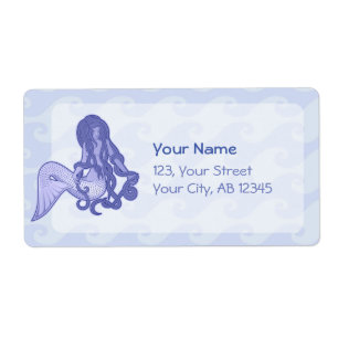 Etiqueta Sentado - Sereia Azul