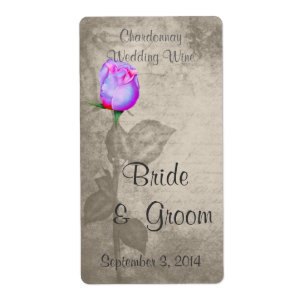 Etiqueta Sepia Vintage Spot Color Rosebud Vinho De Casament