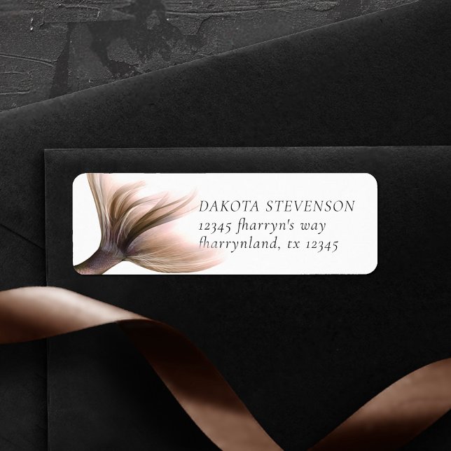 Etiqueta Sereia Posh Tail | Dusty Terracotta Peach Endereço (Criador carregado)