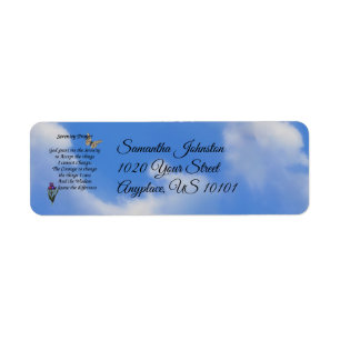 Etiqueta Serenity Prayer Butterfly Flower Inspiration