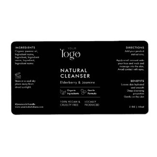 Etiqueta Serum de Logo Minimalista 2OZ Frasco Conta-gotas C