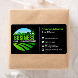 Etiqueta Serviço de Paisagismo e Corte de Grama Black Green