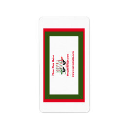 Etiqueta Serviço de pizza, verde vermelho, personalizado