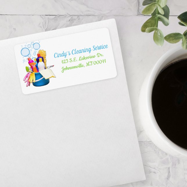 Etiqueta Serviços de limpeza de Design (Criador carregado)