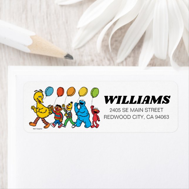 Etiqueta Sesame Street Pals Balões Aniversário (Insitu)