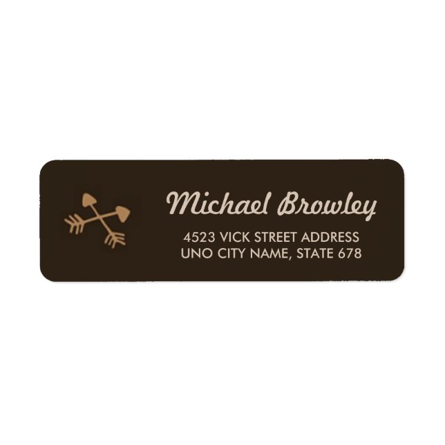 Etiqueta Setas étnicas Detalhes personalizados do design (Frente)