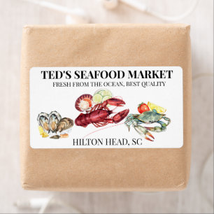 Etiqueta Setor dos frutos do mar Lagosta Caranguejo