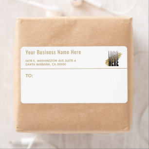 Etiqueta Seu logotipo branco Dourado Endereço de devolução 