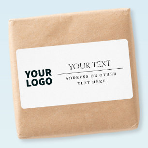 Etiqueta Seu logotipo Branco e Preto Clássico Moderno
